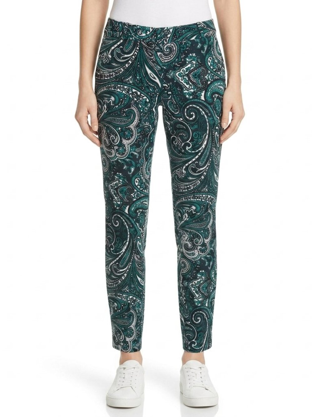 MICHAEL Michael Kors Paisley Print Skinny Stretch Cotton Pant- Sz. 0